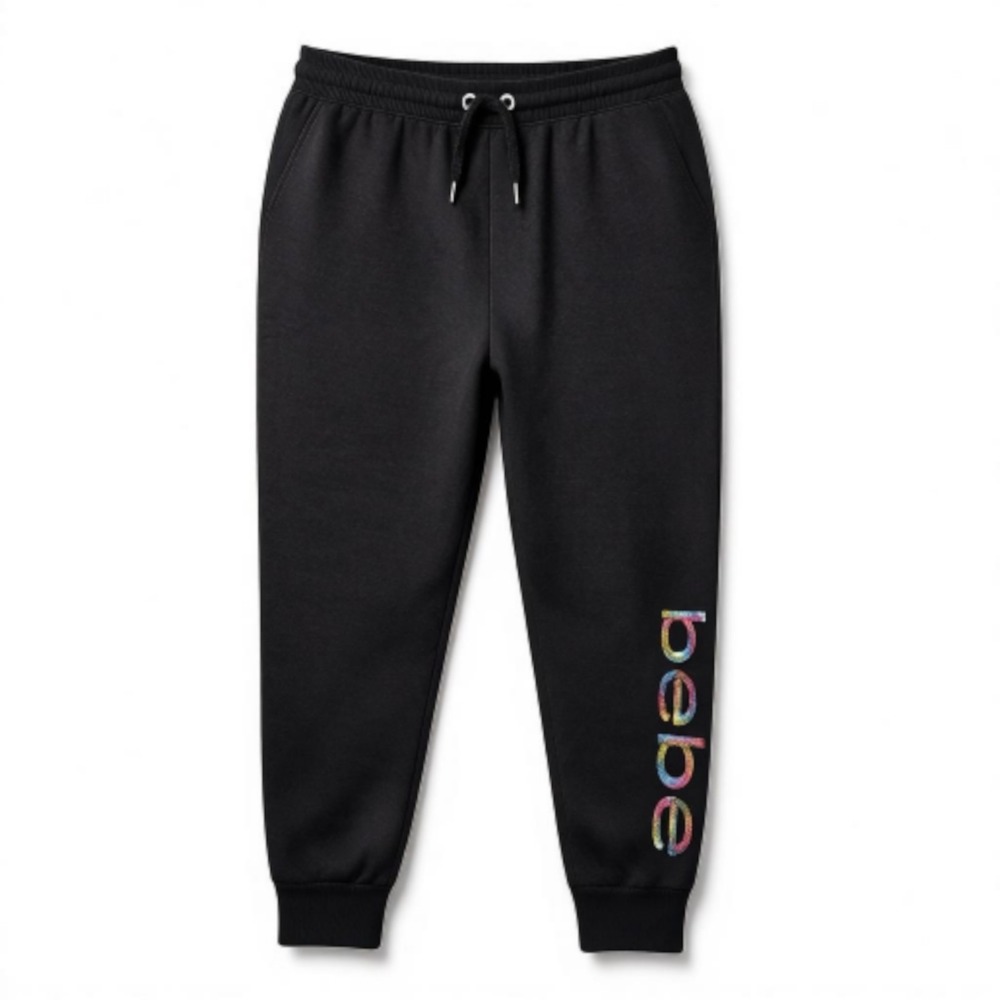 BEBE Sequin Black Jogger Pants Juniors Size 1X - New